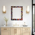 thumbnail image 3 of DecorShore 30x24" Rectangular Shape Iron Frame wall Mirror with Glass Mosaic Tiles- Multi, 3 of 10