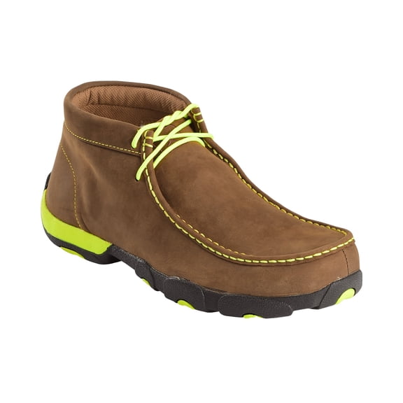 Twisted X Men's Lace-Up Driving Mocs Steel Toe Brown 14 D(M) US