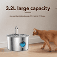 thumbnail image 4 of 3.2L Stainless Steel Pet Water Fountain with 4-Stage Filtration, Ultra-Quiet 25dB Pump, Faucet Design & Diamond Window - Automatic Circulating Drinking Bowl for Cats/Dogs, Easy to Clean, US Plug, 4 of 6