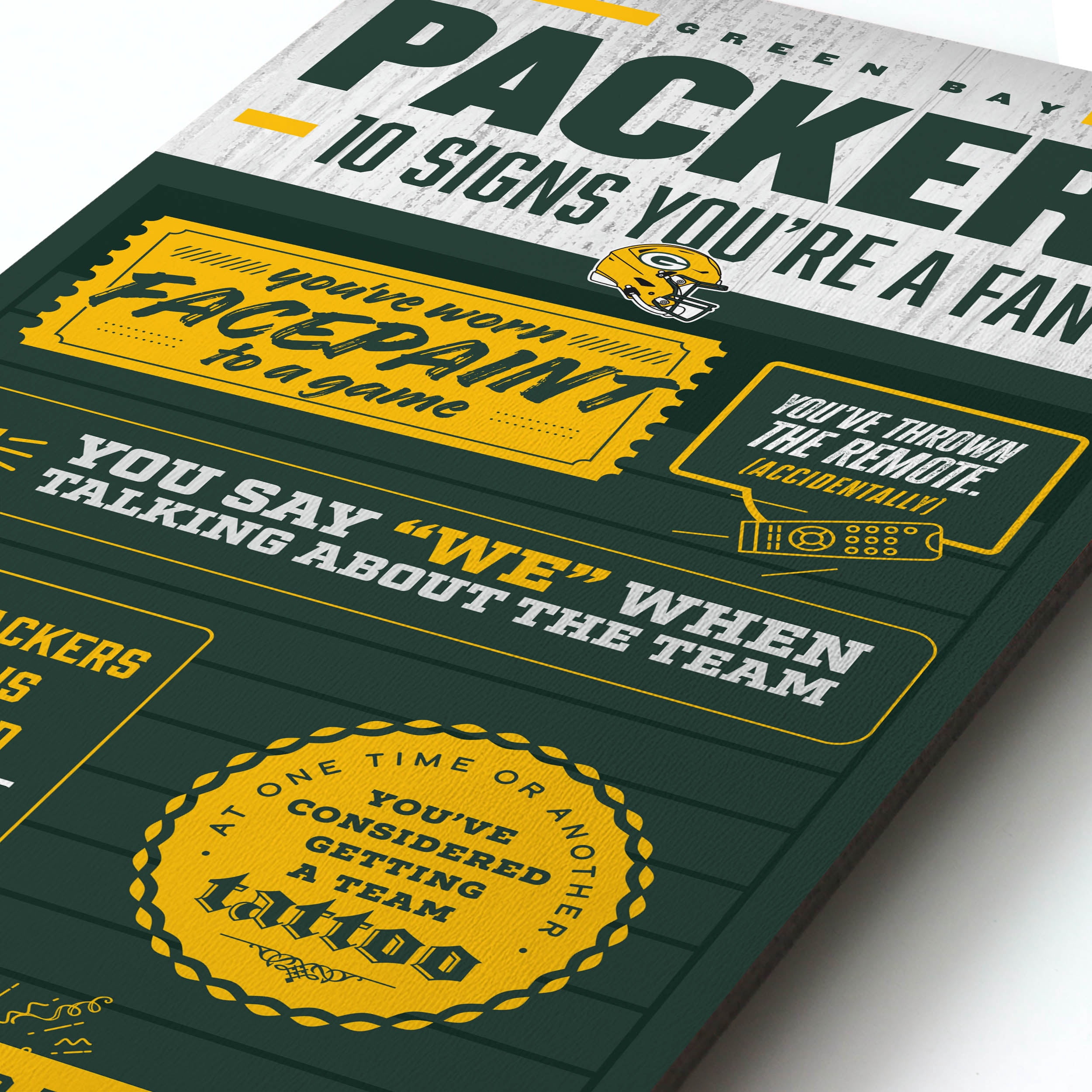 YouTheFan NFL Green Bay Packers 3D Top 10 Wall Art