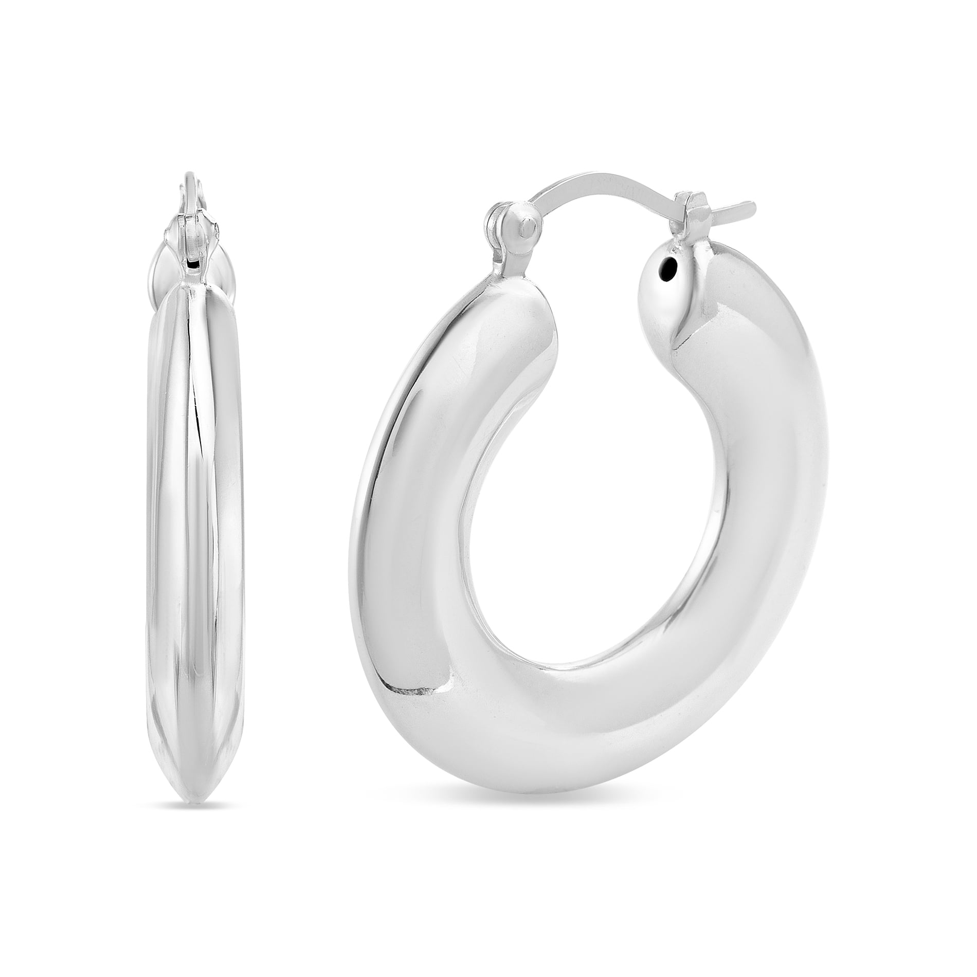 Sterling Silver Statement Earring Perfect Gift for Her 20 mm Oval Hoop Earrings Chunky Earrings