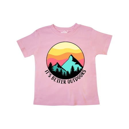 

Inktastic It s Better Outdoors Mountains at Sunset Gift Toddler Boy or Toddler Girl T-Shirt