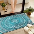 thumbnail image 4 of JML Non-Slip Microfiber & Rubber Doormat - Soft Entryway Rug for Home/Office (16"x24") - Easy Clean Door Mat for Indoor/Outdoor Use, Teal Mandala Design, 4 of 5