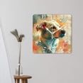 thumbnail image 3 of 14 Inch Wall Clock Battery Operated Square Clock for Office, Kitchen, Outdoor, Living Room,Vintage Floral Flowers Puppy Dog Pets Lovely, 3 of 4