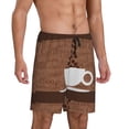 thumbnail image 2 of Naloa Coffee Cafe Cup Men's Short Pajama Pants, Lounge Comfort Shorts with Elasticized Waistband and Side Pockets - Small, 2 of 9
