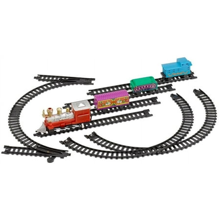 Mini Train Set With Tracks Toy - Battery Operated Classic Train Building Kit By Kidsco