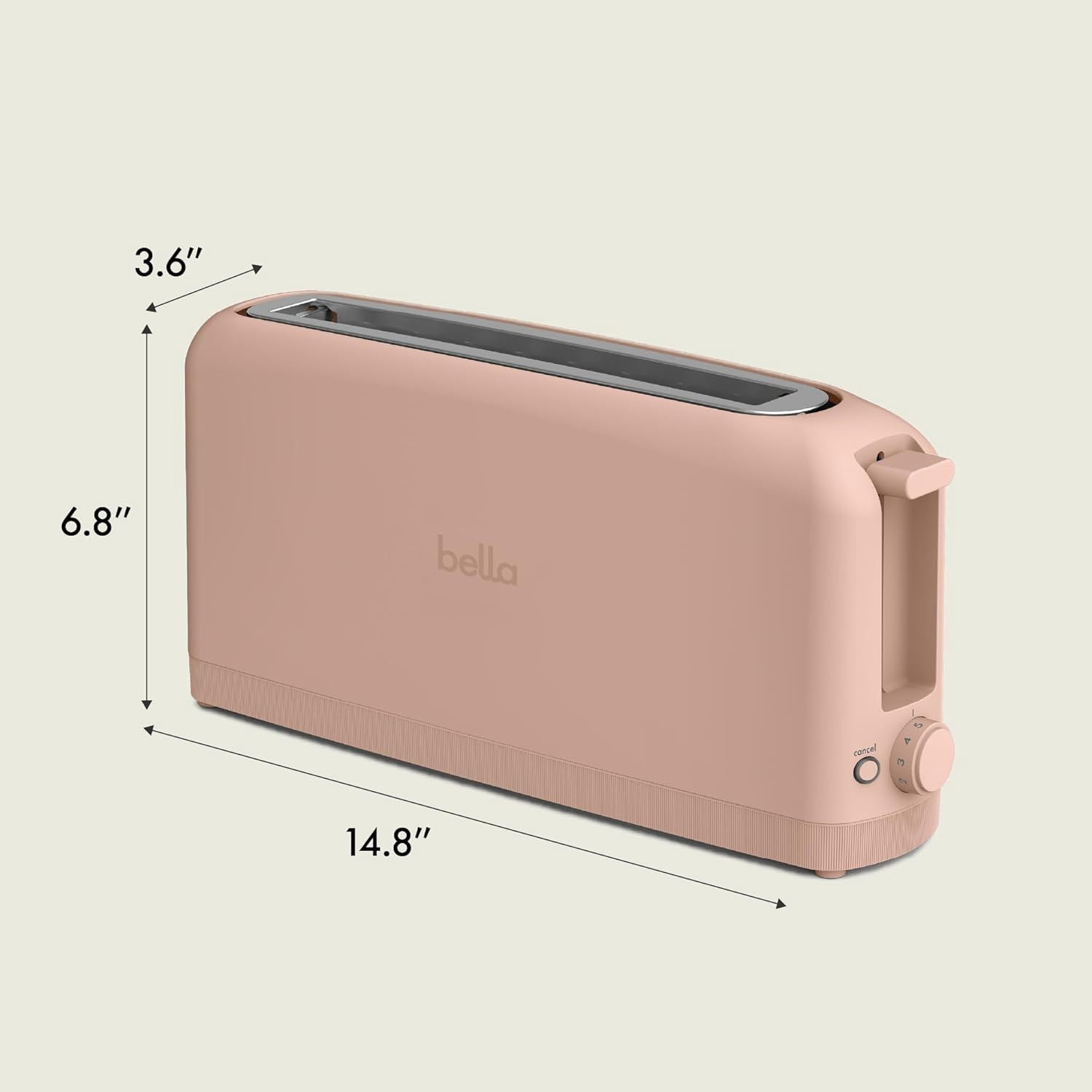 2 Slice Slim Toaster with 10 Inch Long Slot 6 Shade Settings Reheat and Cancel Functions Anti-Jam and Auto Shutoff 900W Blossom