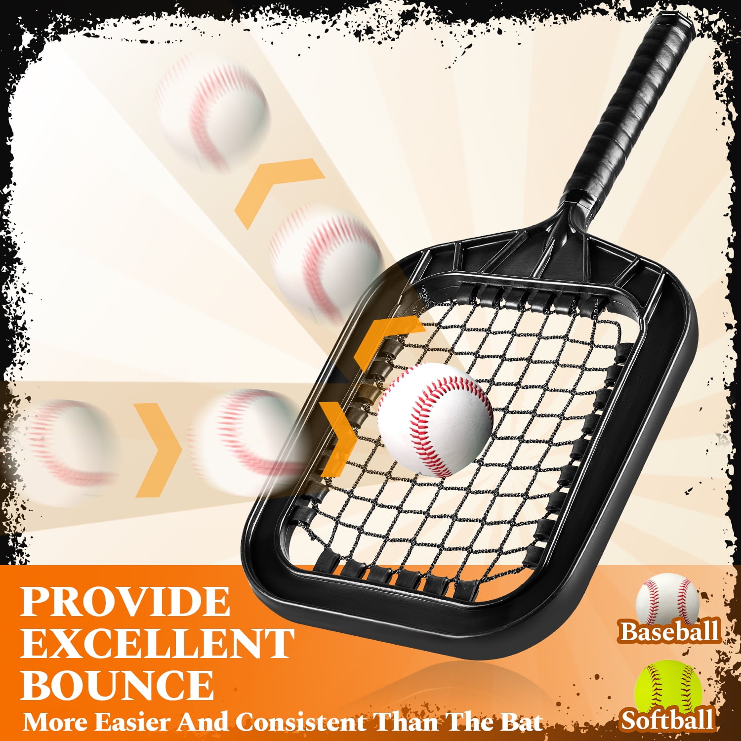 ‌FITPLAY Baseball Racket for Fly Balls, 14 Oz Fungo Racket Baseball and Softball, Practice Hitting Grounders and Pop Flies (New)