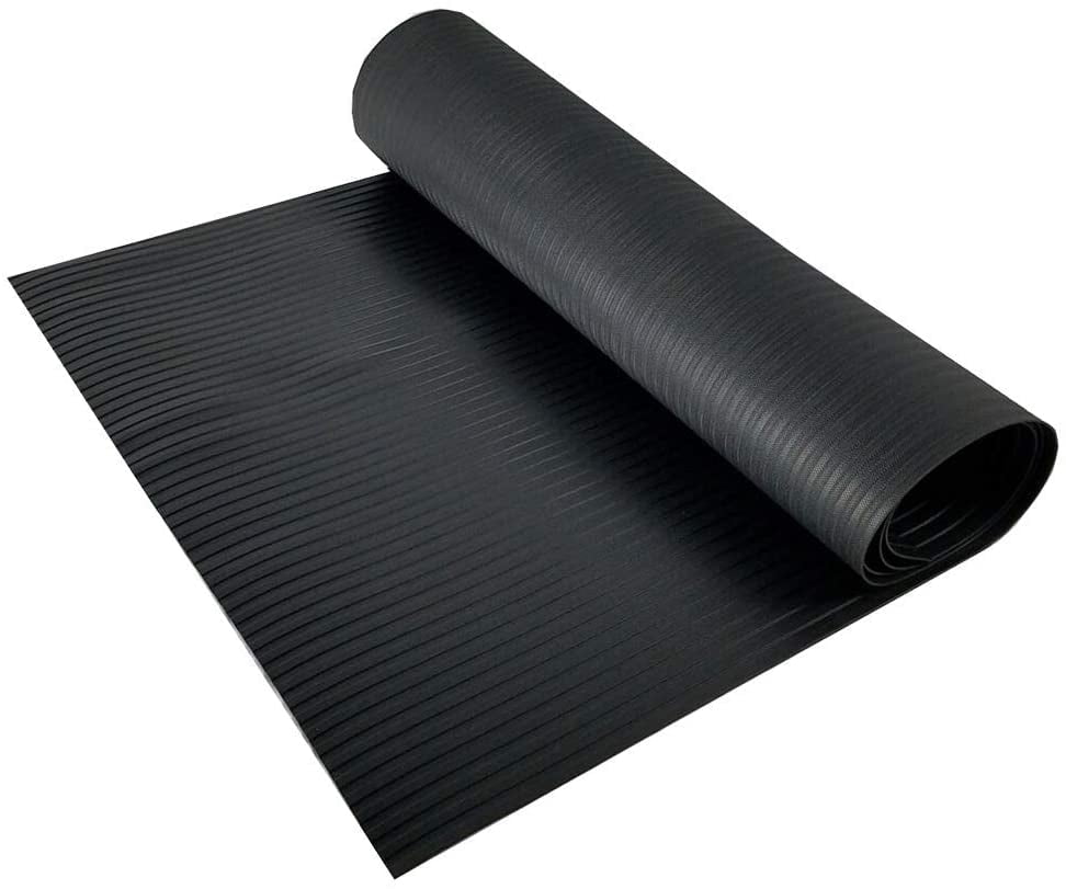Wide Rib  Self-Adhesive Rubber Safety Mat 12 in x 12 in 5 PC PACK 