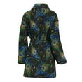 thumbnail image 2 of Embroidery Peacock Feather Women Bathrobe One Size Univeral Fits, Peacock Fashion Lightweight Plush Fleece Long Robe For Women, 2 of 3
