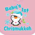 thumbnail image 4 of Inktastic Baby's 1st Chrismukkah with Cute Baby Penguin and Snowflakes Boys or Girls Baby Bib, 4 of 4