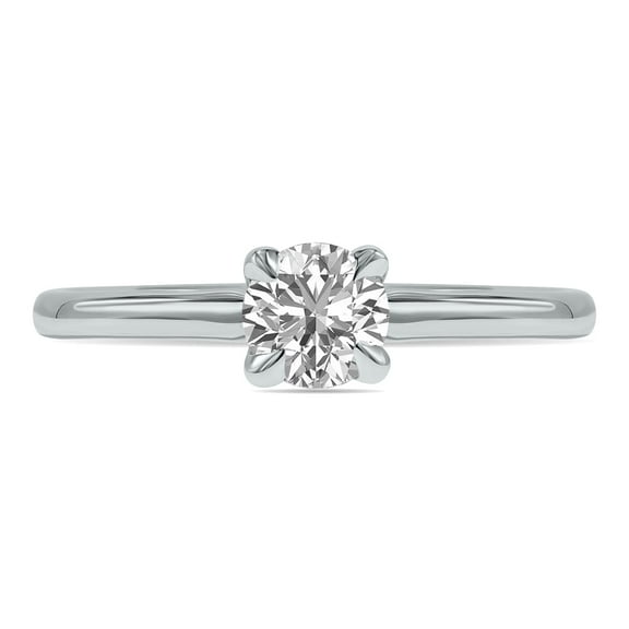 SZUL Women's Lab Grown 1/2 Carat Diamond Solitaire Ring in 14K White Gold (F-G Color, VVS1-VVS2 Clarity)
