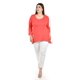 thumbnail image 4 of Blusa asimetrica con pedreria Roman Fashion /Tallas Extras, 1-204N (Coral) coral 38, 4 of 5