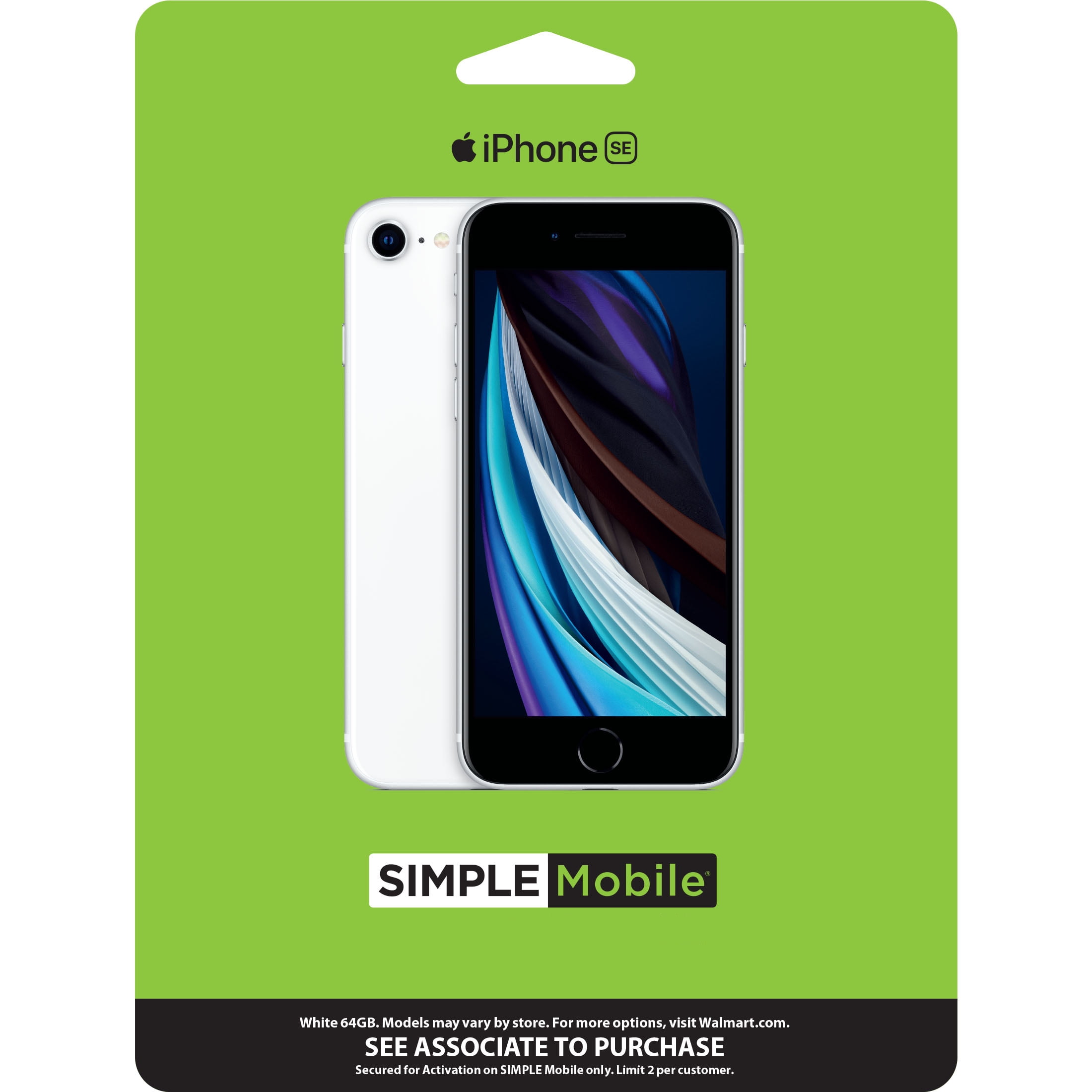 Open Box Simple Mobile Apple iPhone SE (2020), 64GB, White