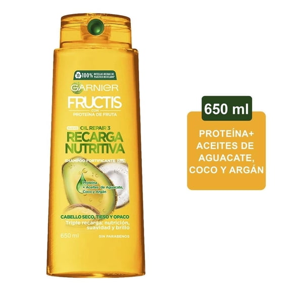 Shampoo Garnier Fructis oil repair 3 recarga nutritiva 650 ml