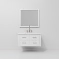 thumbnail image 5 of Castor 36 in W White Single Bath Vanity Cultured Marble Top, 34 in Mirror and Faucet Set, 5 of 10