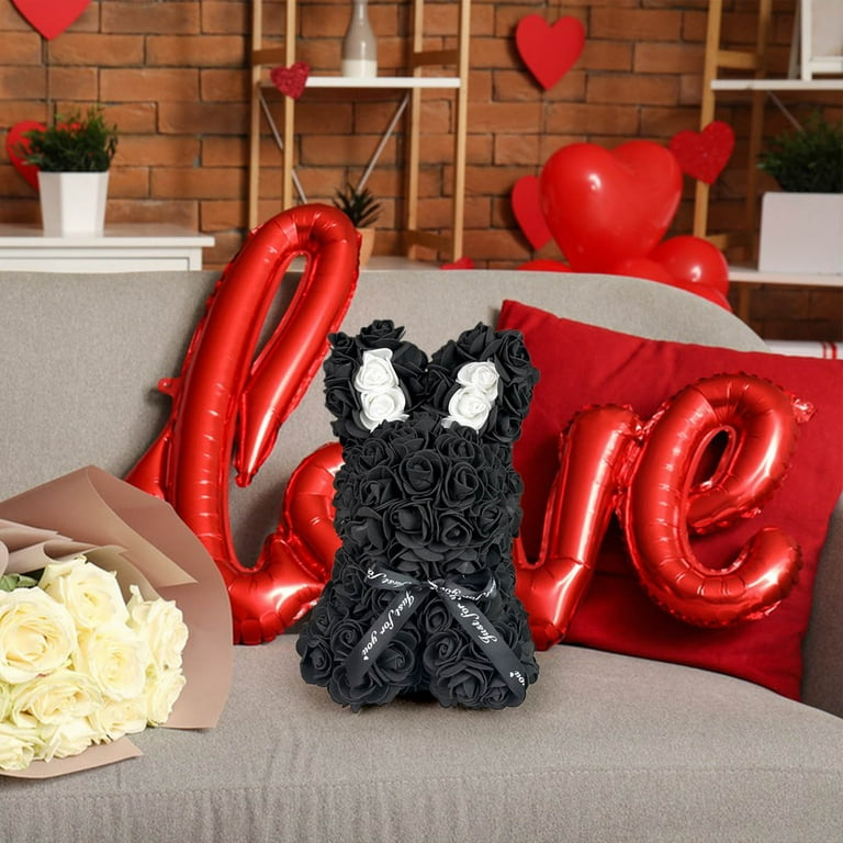 A Simulation Rose Bunny Plush Toy With Gift Box For Birthday And  Anniversary Decorations Soft Foam Animal Figure For Home And Party A