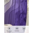 thumbnail image 6 of Sheer Curtains 63 Inch Length 2 Panels Set for Bedroom, Purple Coastal Beach Semi Sheer Curtains for Windows, Modern Gradient Abstract Sea Waves Voile Window Treatments Rod Pocket Curtain, 6 of 7