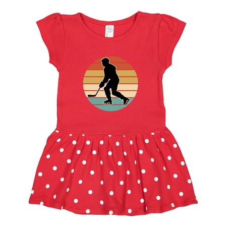 

Inktastic Hockey Player Retro Sunset Gift Toddler Girl Dress