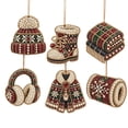thumbnail image 7 of Hovilon 6PCS Christmas Wooden Ornaments DIY Pearl Kit, 6 Festive Designs Wood Pendant Style Holiday Tree Decor, DIY Painting of Diamond Craft Set for Home Decoration and Handmade Gift, 7 of 7