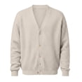 thumbnail image 5 of Men's Knit Cardigans Sweater V Neck Jumpers with Buttons Long Sleeve Cardigan with Pockets Gray XXXL, 5 of 5