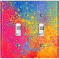 thumbnail image 1 of Metal Light Switch Plate Cover Colorful Paint Splash Art Wallpaper WAL024, 1 of 13