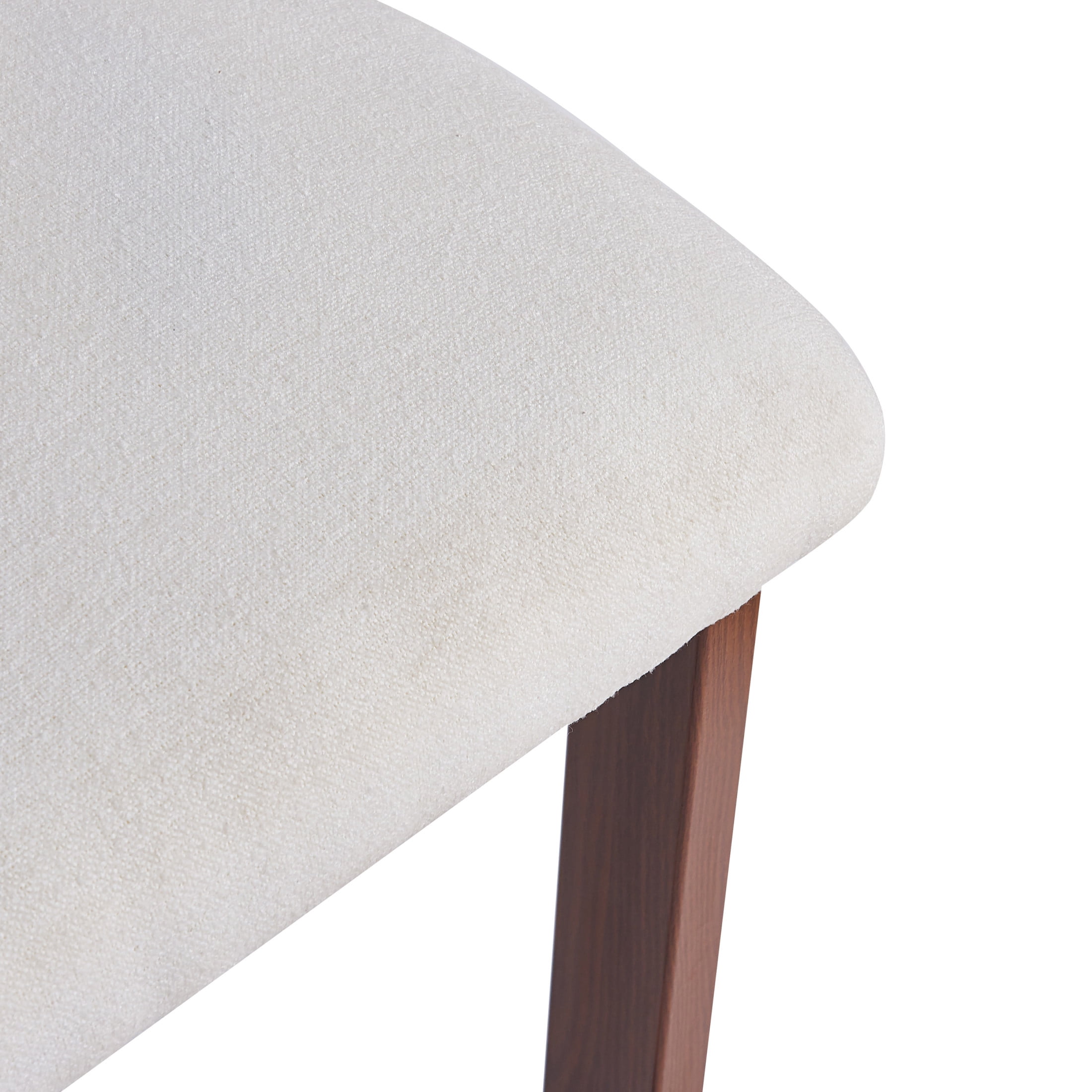Remy Modern 26.5" Fabric Upholstered Barstools with Iron Frame, Walnut+White, Set of 2