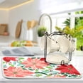 thumbnail image 5 of Dish Drying Mat for Kitchen Counter, Pink Red Poinsettia Christmas Flowers Microfiber Kitchen Dish Mat Super Absorbent Dish Drainer Mat Heat-resistant Kitchen Counter Mat, 18x24 Inch, 5 of 7