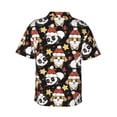 thumbnail image 3 of Balery Cute Dog Panda Print Men's Hawaiian Shirts Short Sleeve Beach Shirt Relaxed Fit Vacation Button Down Shirts-Medium, 3 of 9