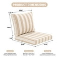 thumbnail image 5 of Outdoor Cushion Set for Patio Furniture Deep Seat Chair Cushions Sofa Chair Pad, 24.4x23.6 Inch, Khaki Stripe, 5 of 6