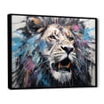thumbnail image 2 of Designart "Lion'S Royal Presence In Grey And Blue Savannah I" Animals Lion Floater Framed Wall Art Living Room, 2 of 5