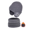 thumbnail image 2 of YAOBAMM Knitted Cap Neck Warp Set Winter Children Hat Scarf Set Printed Thickened Elastic Warm Dome Windproof Ear Neck Protection, 2 of 7