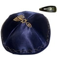 thumbnail image 4 of El Tallit con Kippah - Manto (Mantn) de oracin mesinico - Talit con versculos dela Biblia/esquinas espaolas 72x33 Inches (Dark Blue Small With Kippah), 4 of 4