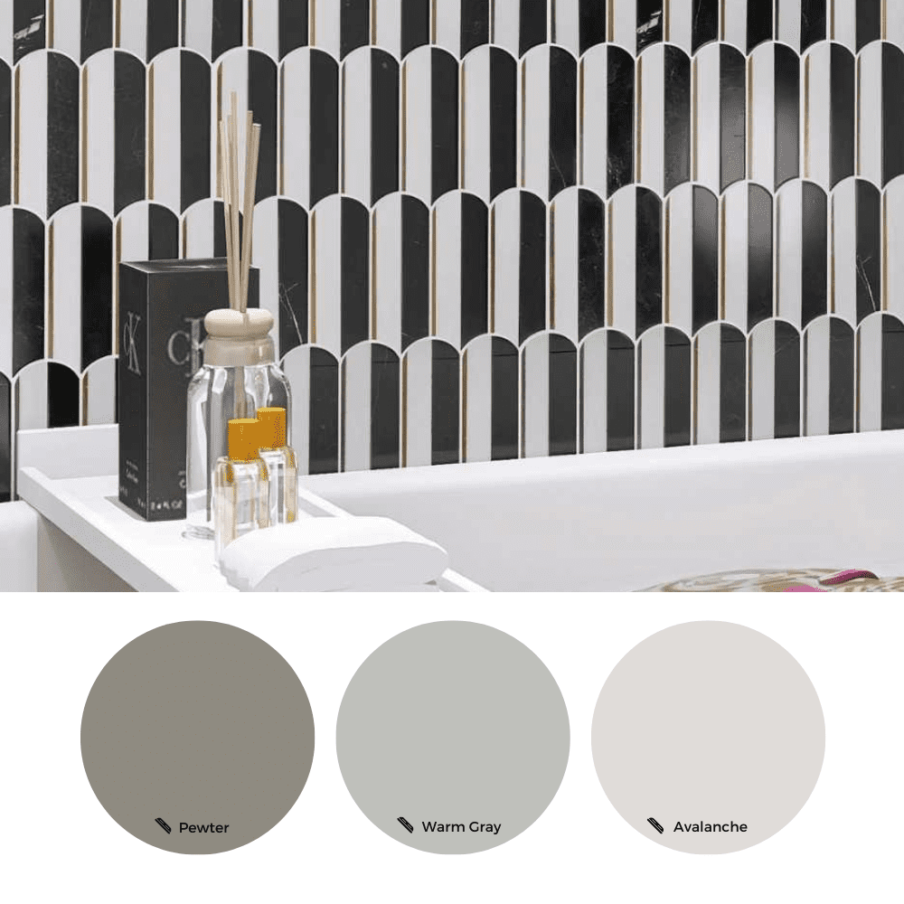 The Tile Life Mad Decade 12" x 12" Black Marble Mosaic Wall Tile 1 Sheet
