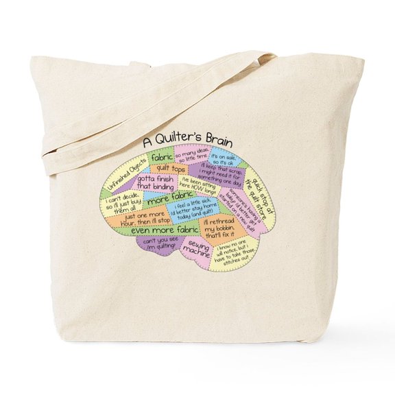 CafePress - Quilter's Brain Tote Bag - Unisex Canvas Tote Bag, Beige, 1-Piece