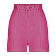 thumbnail image 4 of Womens Shorts Dressy Sevevn Women's Solid Suit Pant With Pockets Waisted Shorts With Belt, 4 of 6