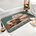 thumbnail image 5 of Front Door Mat, Welcome Door Mats Outdoor Indoor, Coral Velvet Door Mat, Non-Slip Rubber Backing Low Profile Doormat for Entryway, 16"x24", White Cat, Music, 5 of 8