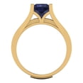 thumbnail image 4 of Clara Pucci 14K Yellow Gold 2.28 Simulated Blue Sapphire Engraveable Engagement Ring + Wedding Band Set, 4 of 7