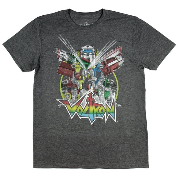 Voltron Men's Distressed Vintage Graphic Design T-Shirt (Large)