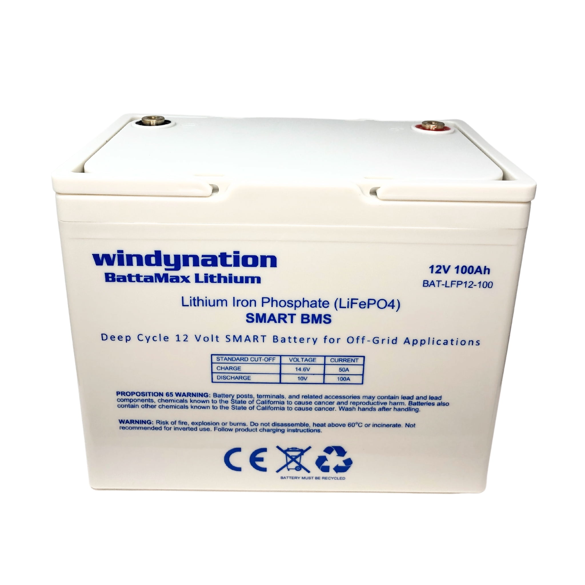 1 Pc Lithium LIFePO4 100ah 12 Volt BattaMax 4000 Cycles Battery