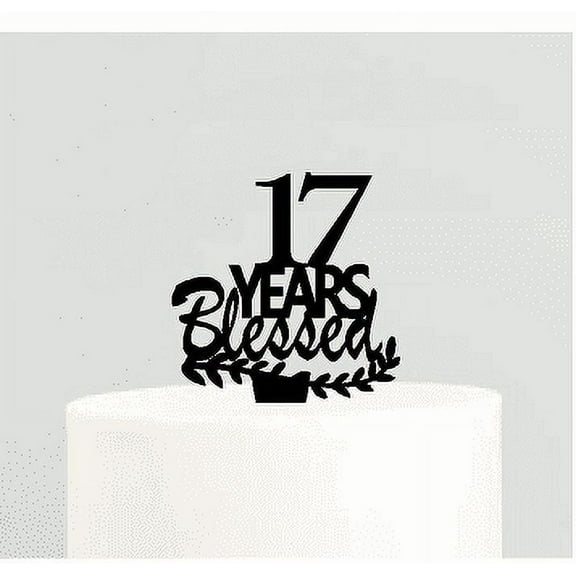 17th Birthday / Anniversary Blessed Years Cake Decoration Topper