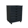 thumbnail image 4 of Adeptus Original Roll Cart, Solid Wood, 6 Drawer Extra Wide Roll Cart, Black, 4 of 6