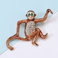 thumbnail image 6 of Xinyolin Cute Monkey Animal Shape Brooch Shining Rhinestones Inlaid Suit Lapel Pin Temperament Scarf Buckle Badge Dress Coat Accessories, 6 of 7