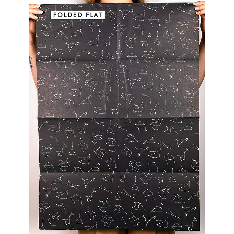  CENTRAL 23 Black Wrapping Paper - 6 Sheets of Birthday