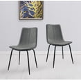 thumbnail image 5 of Set of Two Gray And Black Upholstered Faux Leather Dining Side Chairs, 5 of 6