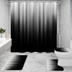 thumbnail image 2 of Juego de 4 cortinas de ducha con degradado rojo y negro con alfombras y tapa de inodoro, juego de baño de tela impermeable simple y moderno, juego de decoración de baño abstracto gótico con rayas, 2 of 6