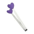 thumbnail image 1 of Popular Pick! Zerbueate Tongs For Cooking，Kitchen Utensils Set，Kitchen Essentials Heart Shaped Ice Clip Stainless Steel Mini Food Clip Food Clip Sugar Cube Clip Purple, 1 of 3