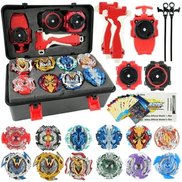 Jaawind Bey Battling Top Burst Gyro Toy Set for Kids, 12 Spinning Tops 3 Launchers 2 Grips Toy Blade Combat Battling Game with Portable Storage Box Gift for Children Boys and Girls