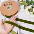 thumbnail image 3 of 18.5 Yards × 1 Inch Christmas Single Side Velvet Ribbon Green Velvet Ribbon Satin Ribbon Roll for Wedding Gift Wrapping Hair Bows Flower Arranging Home Decorating (Olive), 3 of 9