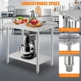 thumbnail image 4 of 36x24x35 In NSF Stainless Steel Prep Table with Backsplash and Hook 2-Tier Adjustable Undershelf Heavy Duty Workbench for Kitchen Restaurant Bakery, 4 of 6